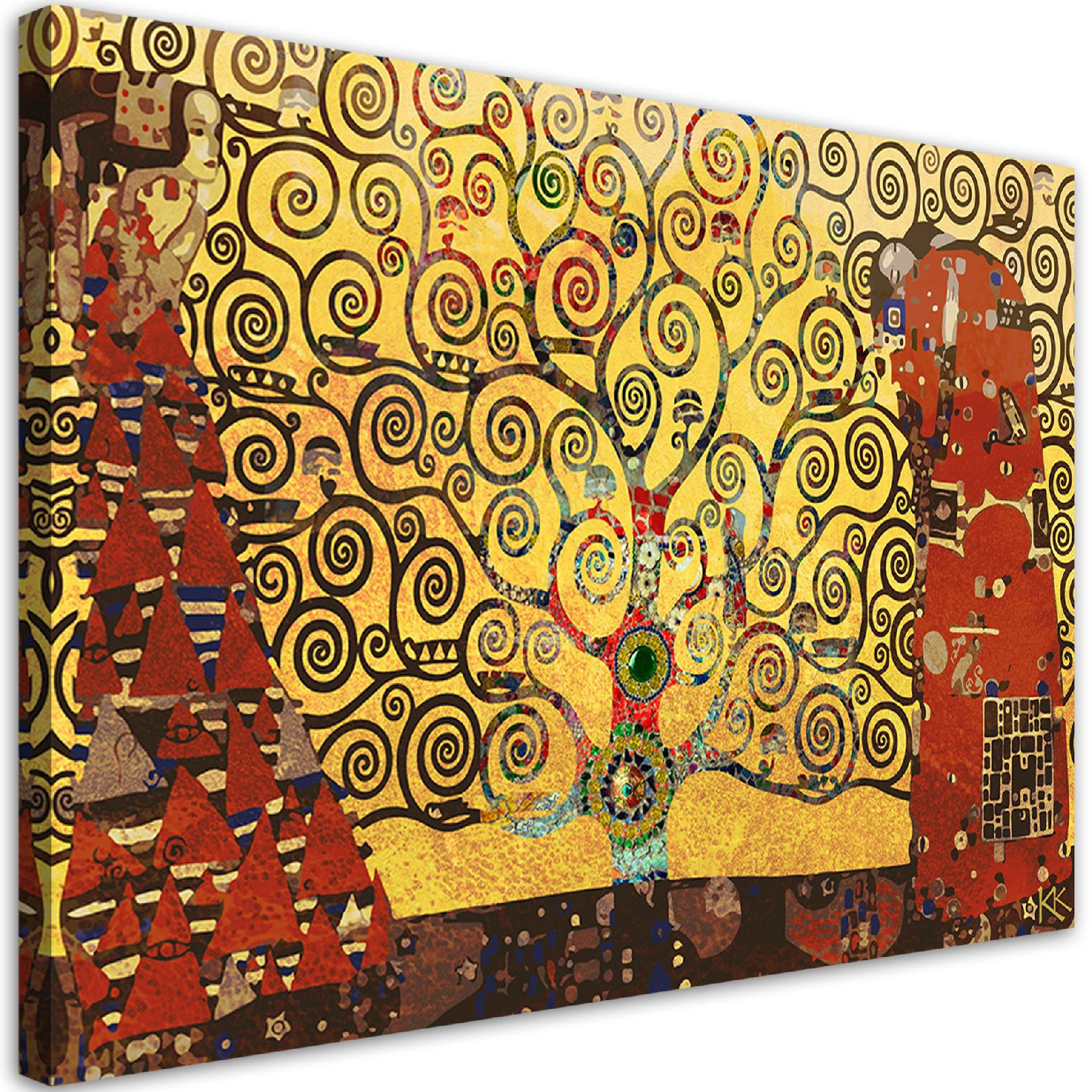 WANDBILD gustav klimt baum des lebens - Gelb, Textil (60/40cm) - Feeby