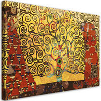 WANDBILD gustav klimt baum des lebens - Gelb, Textil (60/40cm) - Feeby