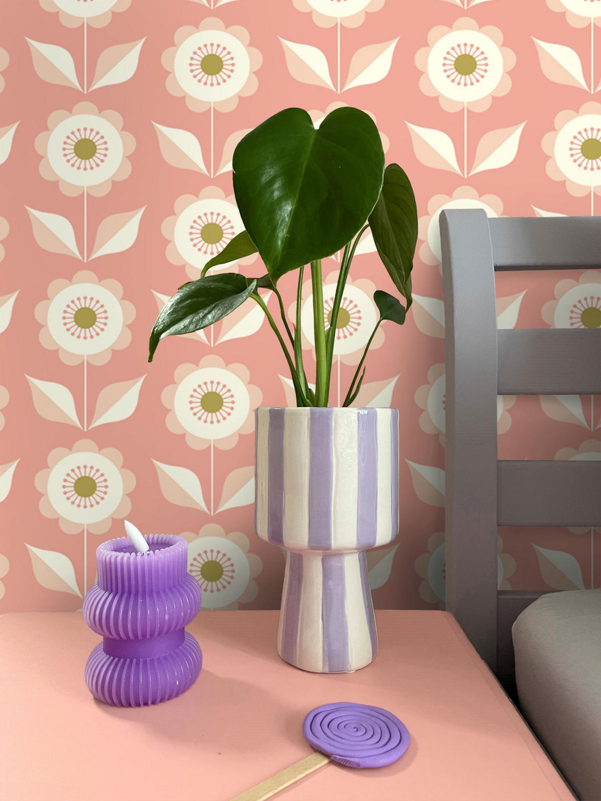 TAPETE Blumen 50 x 900 cm - Pink, Papier (50/900cm) - ESTAhome