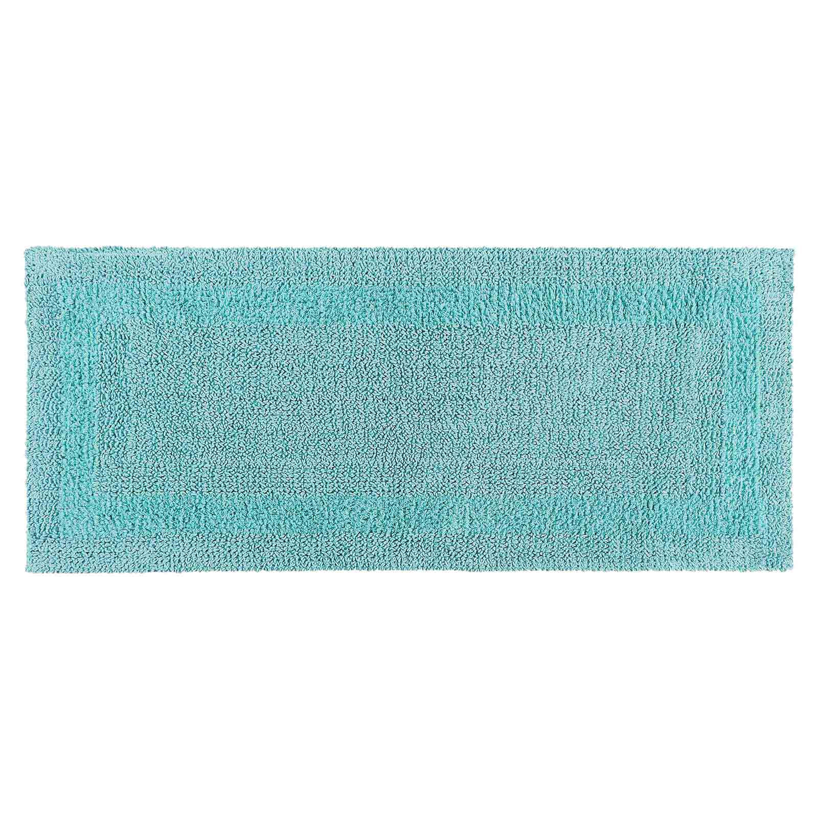 BADEMATTE 40/100 cm, 100% Baumwolle, wendbar - Hellblau, Textil (40/100cm) - Homescapes
