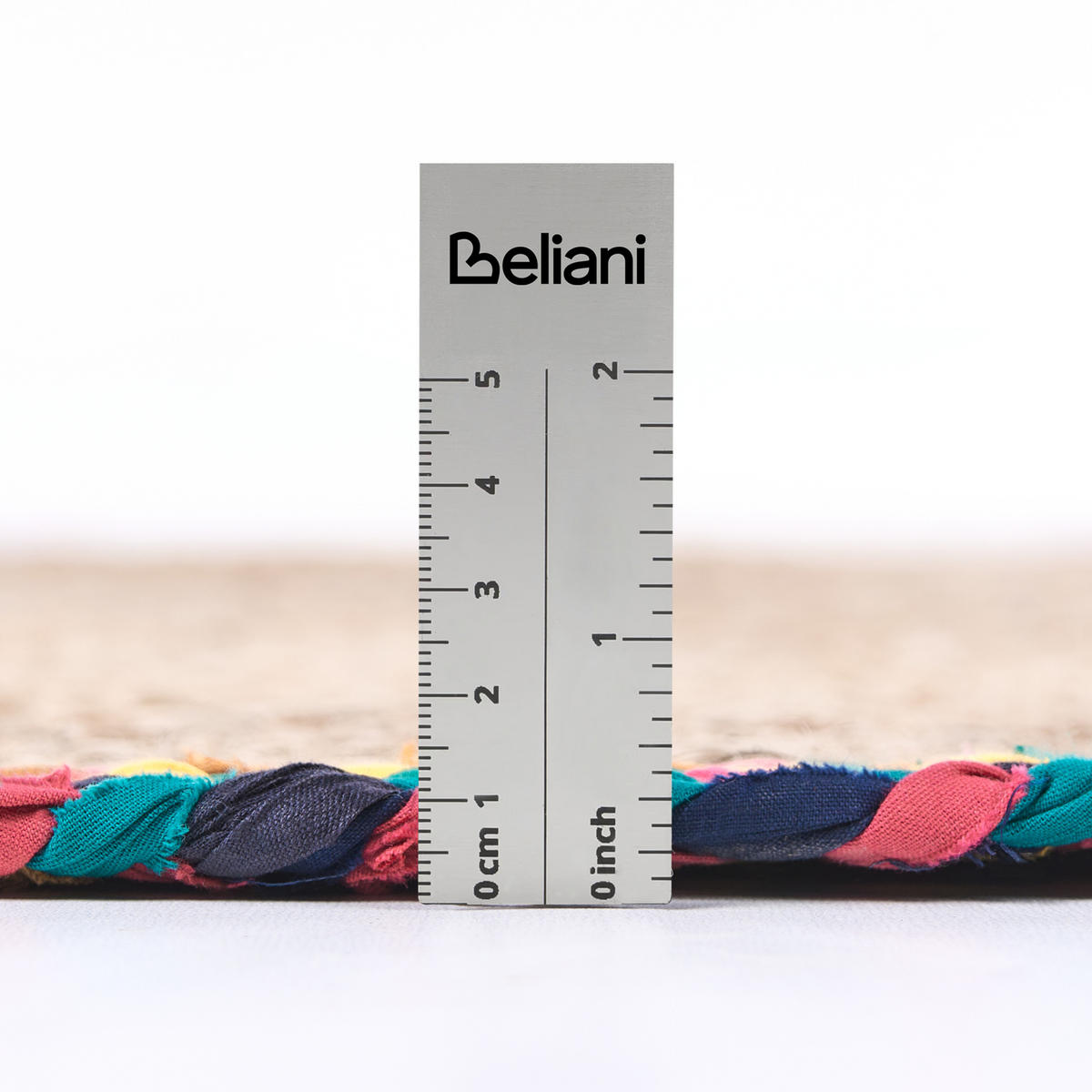 KOBEREC Barevný 120 cm Juta Satara - béžová, textil (120/120cm) - Beliani