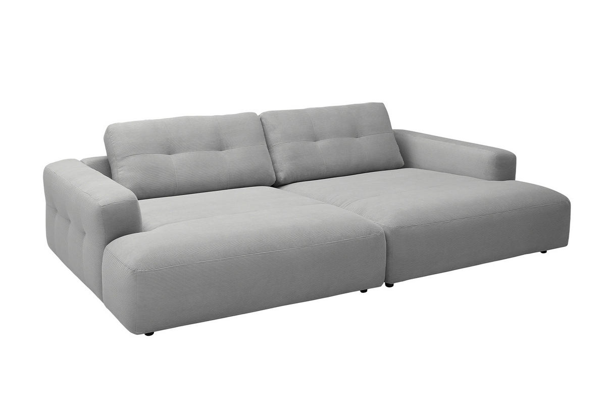 BIG SOFA MIKA Grau Cord - Schwarz/Grau, Kunststoff/Textil (300/86/167cm) - KAWOLA
