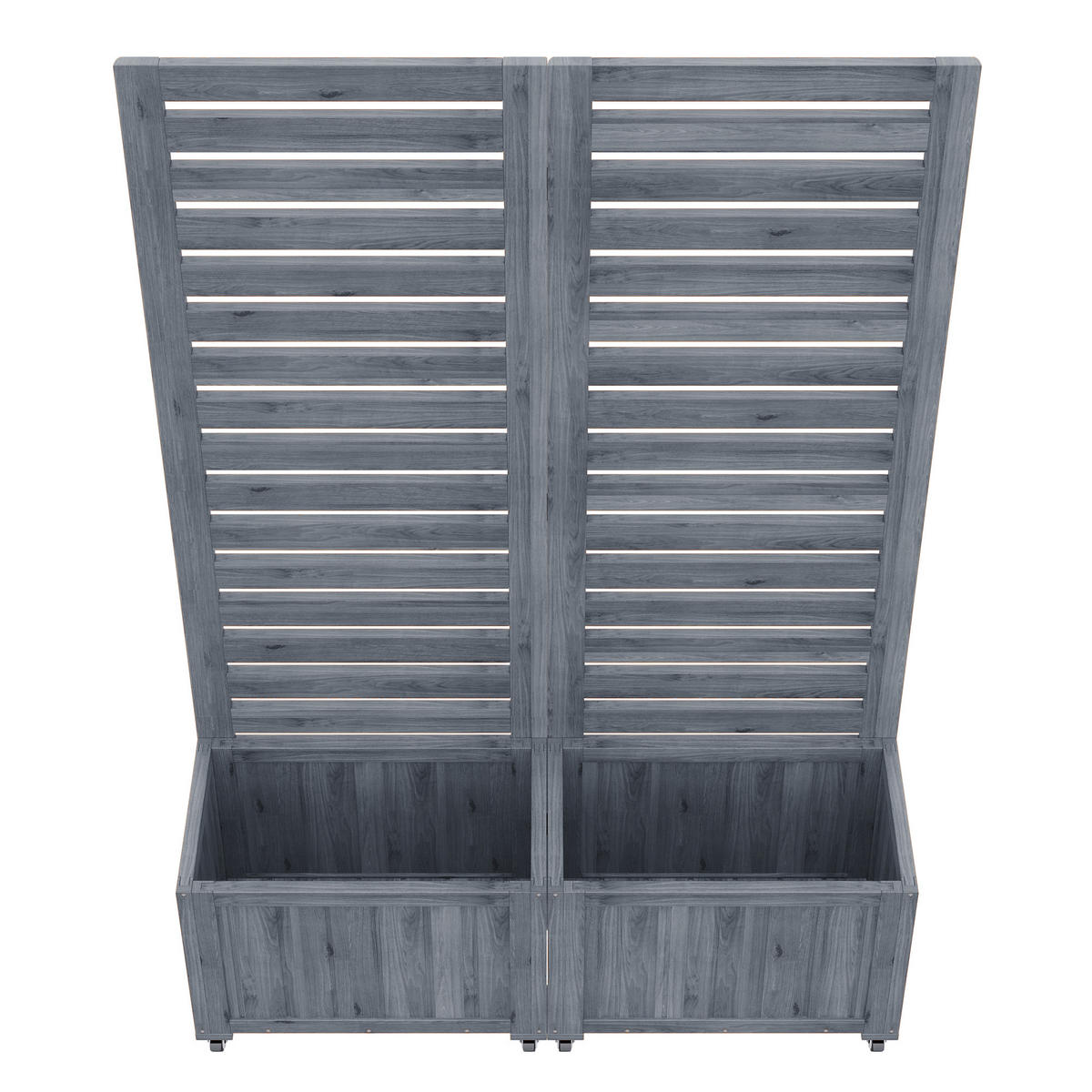 PFLANZKÜBEL Massives Tannenholz mit Spalier Grau - Grau, Holz (32/32/102.5cm) - ComfortXL