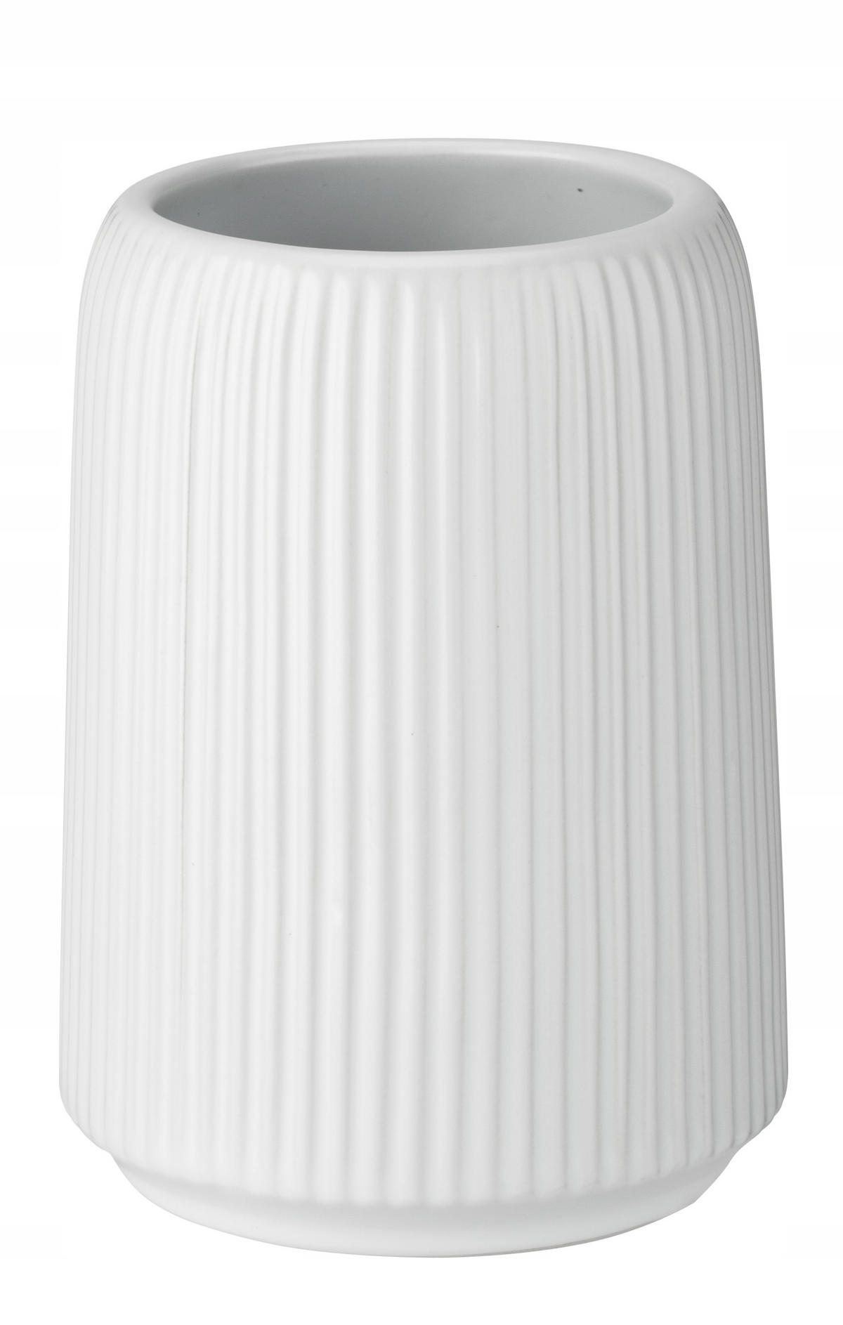 BADEZIMMERBECHER - Weiß, Keramik (8/11cm) - KADAX