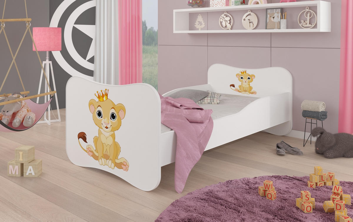 KINDERBETT Gonzalo weiß / beige 88 / 164 / 63cm - Beige/Weiß, Holz/Holzwerkstoff (80/160cm) - Feldmann-Wohnen