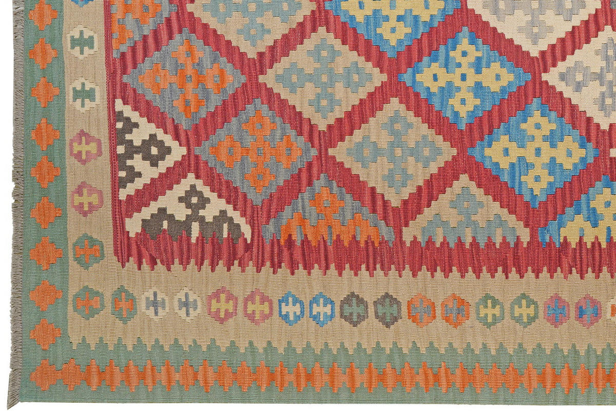 HANDWEBTEPPICH Kelim Gashgai Rot 298/208 cm Schurwolle - Rot, Textil (208/298cm) - Looma