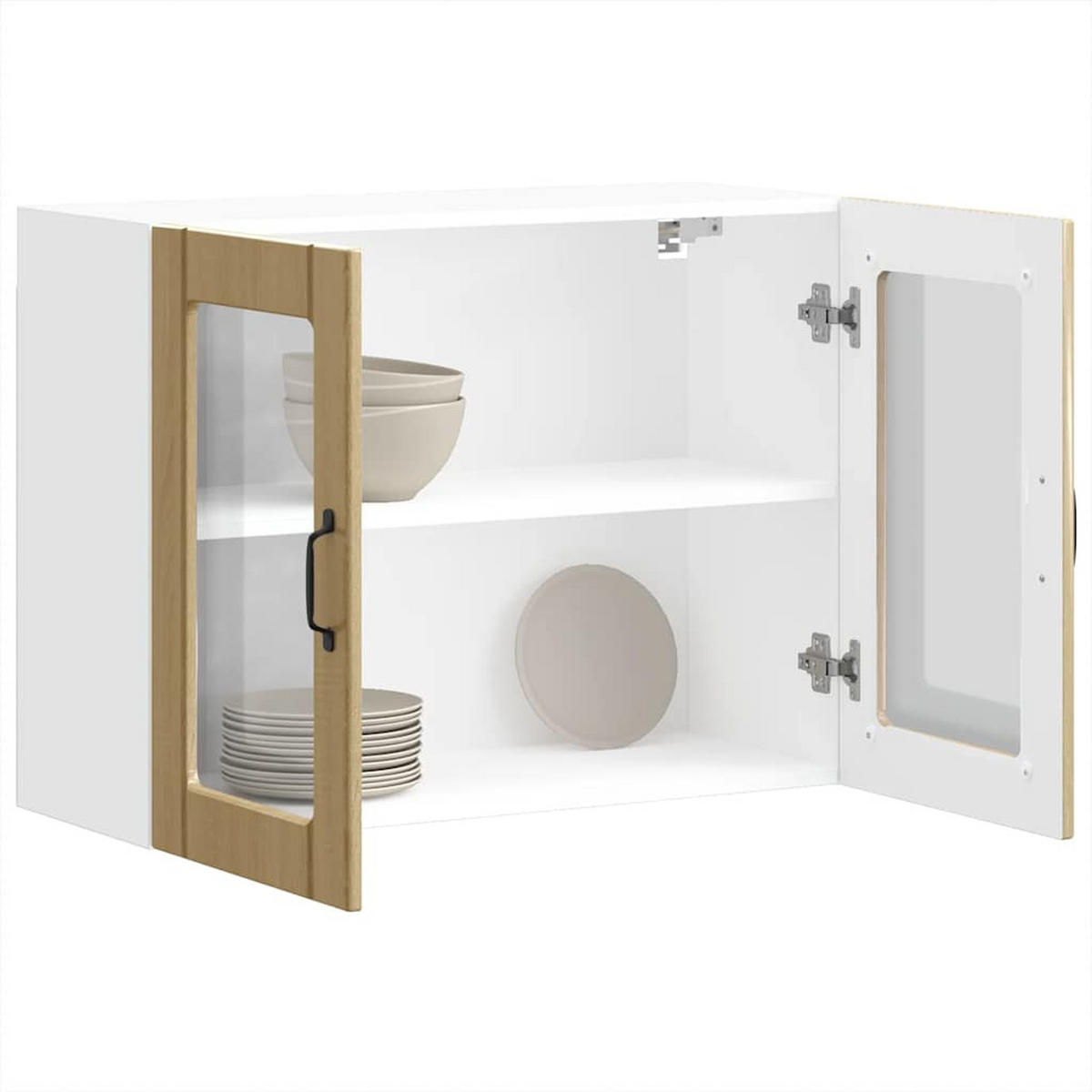 KÜCHEN-HÄNGESCHRANK Mit Glastür Sonoma-Eiche Holzwerkstoff - Braun, Holzwerkstoff (31/60/80cm) - vidaXL