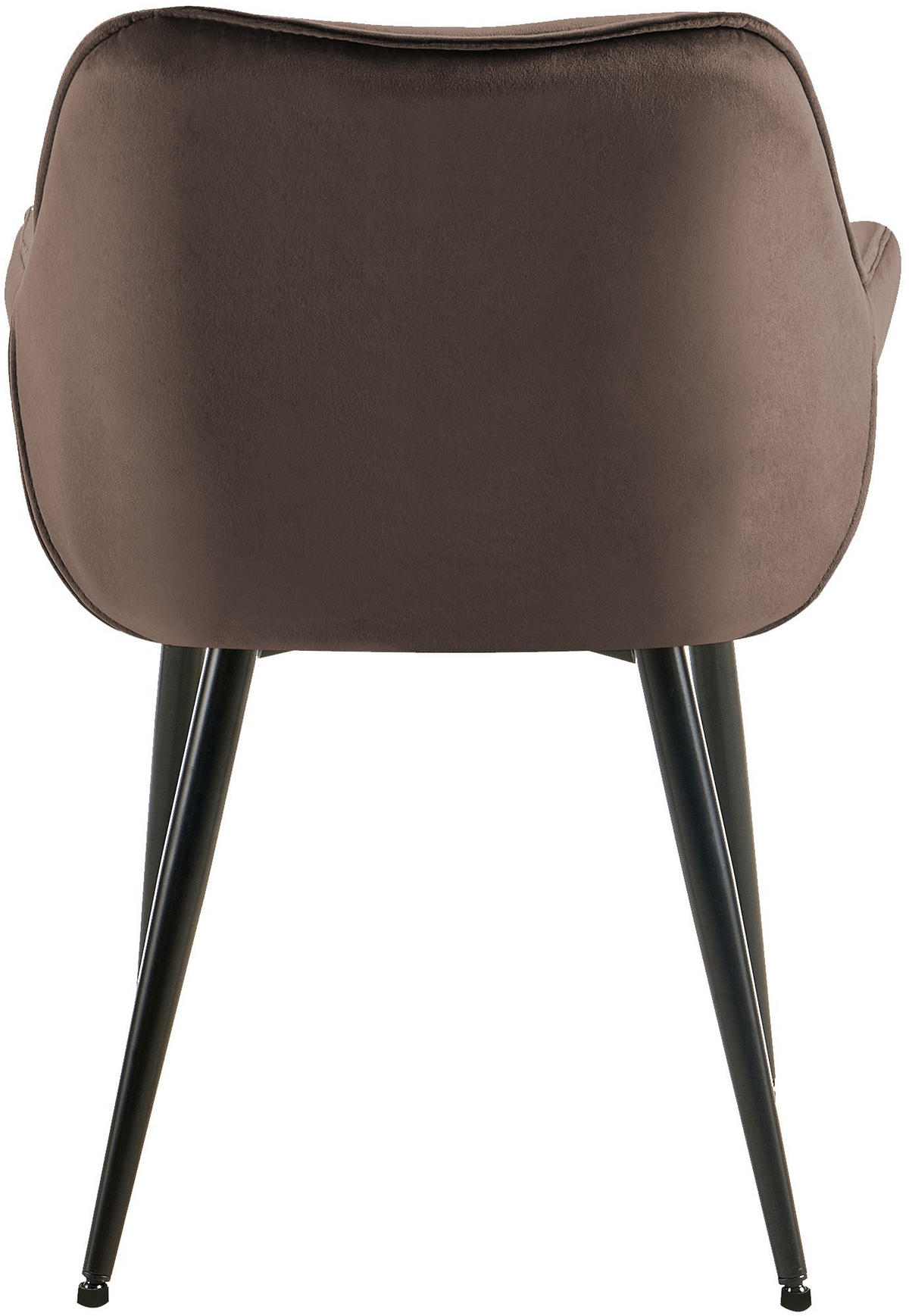 ARMLEHNENSTUHL Samt braun - Schwarz/Braun, Textil/Metall (58/83/62cm) - CLP