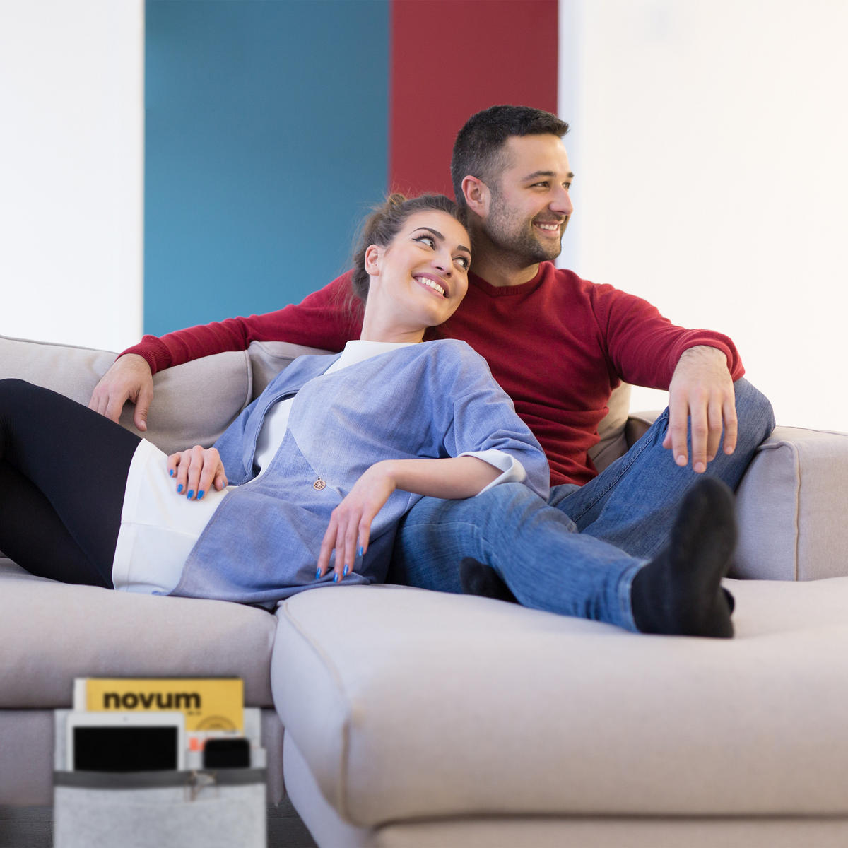 BETTTASCHE - Anthrazit, Textil - Relaxdays