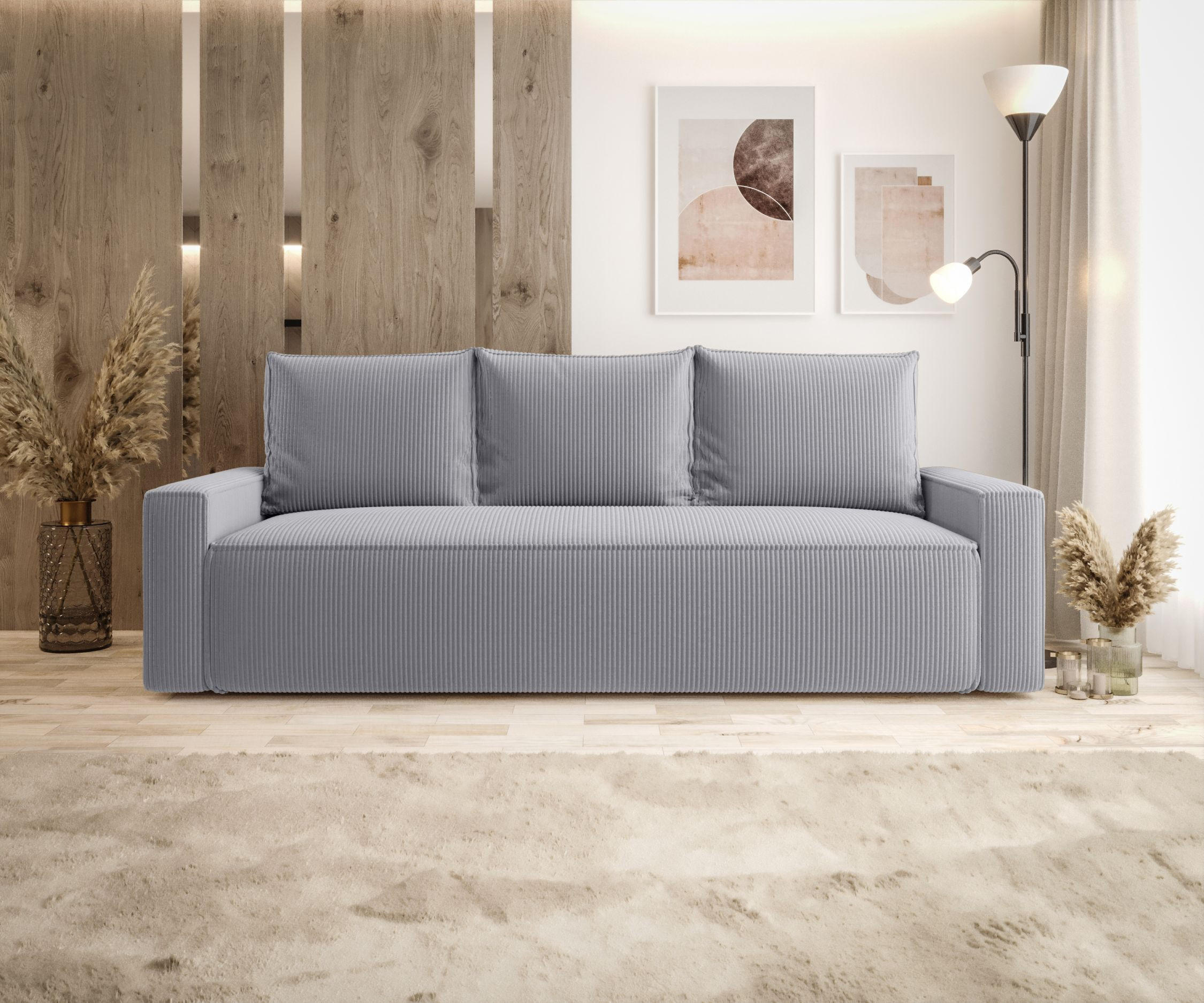 SOFA mit Schlaffunktion SAVIO Poso 55 - Grau, Textil (232/90/90cm) - Bedante