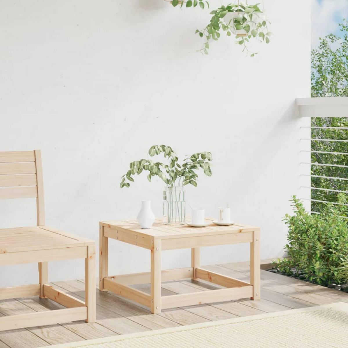 GARTENHOCKER Massivholz Kiefer - Braun, Holz (63.5/38/63.5cm) - vidaXL