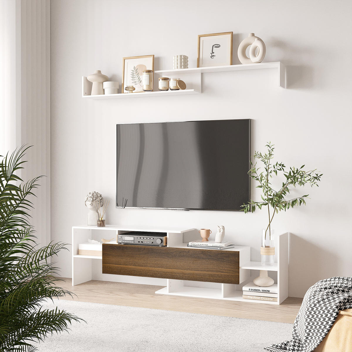TV-MÖBEL Multicolor 1 Stück - Multicolor, Holzwerkstoff (153.6/42/25cm) - GiPP
