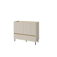 KOMMODE MURO 120/105/40cm mit 2 Schubladen 3 Türen Beige - Beige, Holzwerkstoff (120/105/40cm) - MASSENO