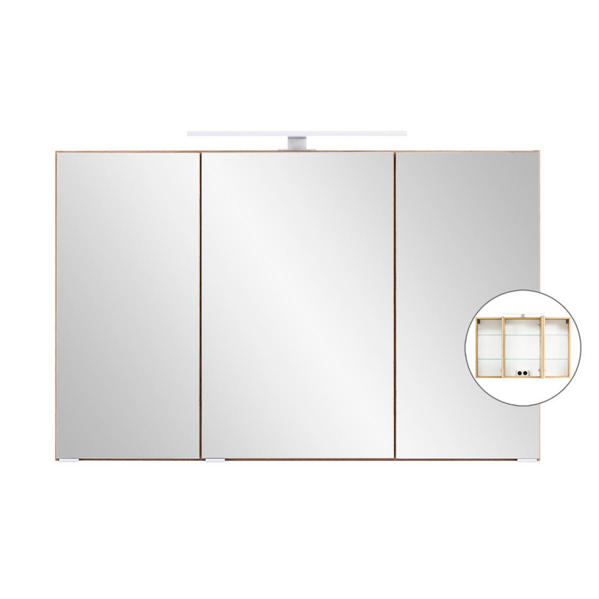 BADMÖBEL-SET 3-TLG. Vidago-03 - Braun, Holzwerkstoff (156/200/52cm) - Lomado