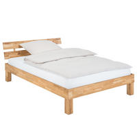 MASSIVHOLZBETT - Wildeiche massiv - geölt - Eichefarben, Holz (140/200cm) - home24