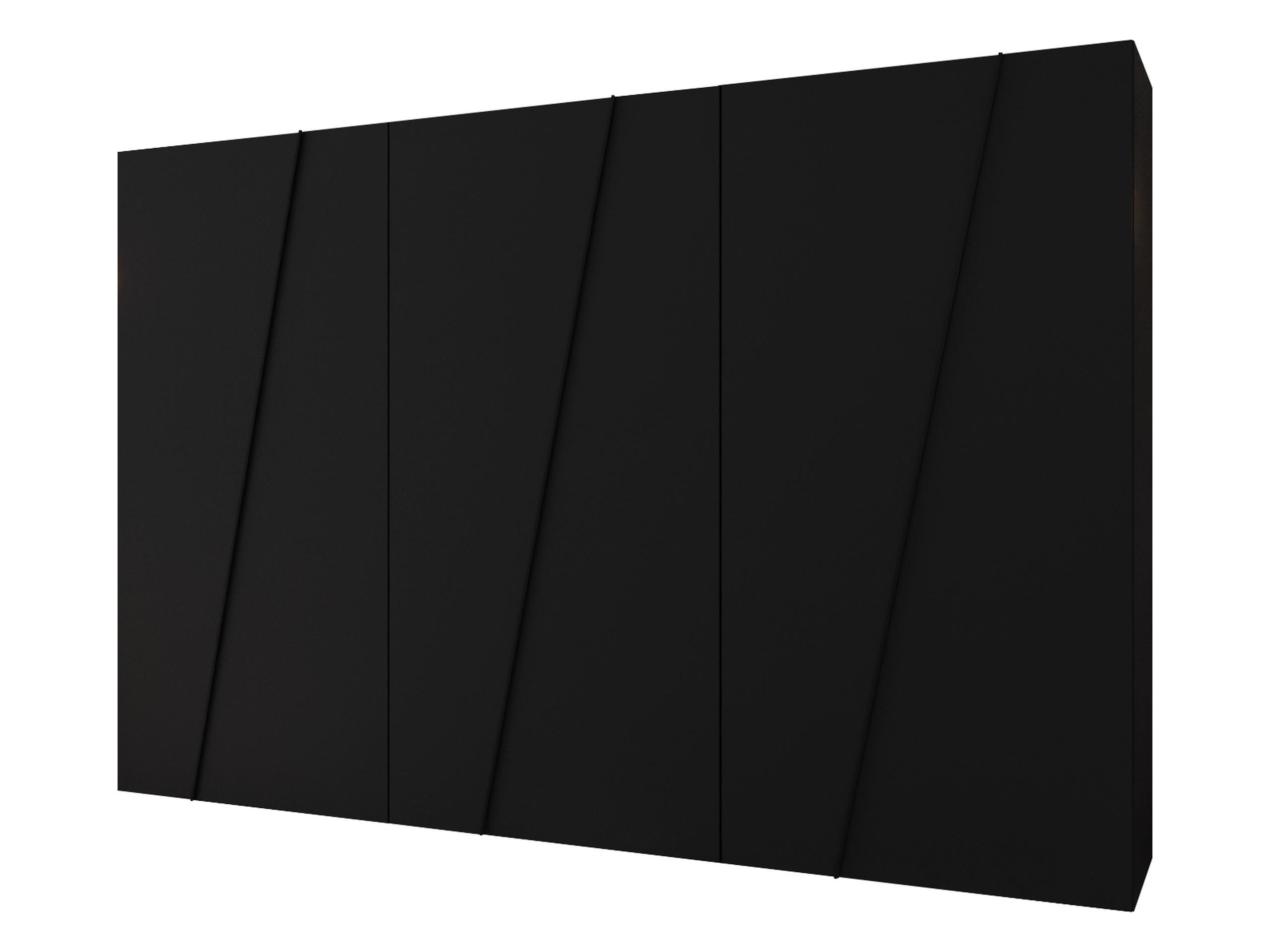 DREHTÜRENSCHRANK Zen 300 cm - Schwarz, Holzwerkstoff/Kunststoff (300/202/50cm) - MIRJAN24