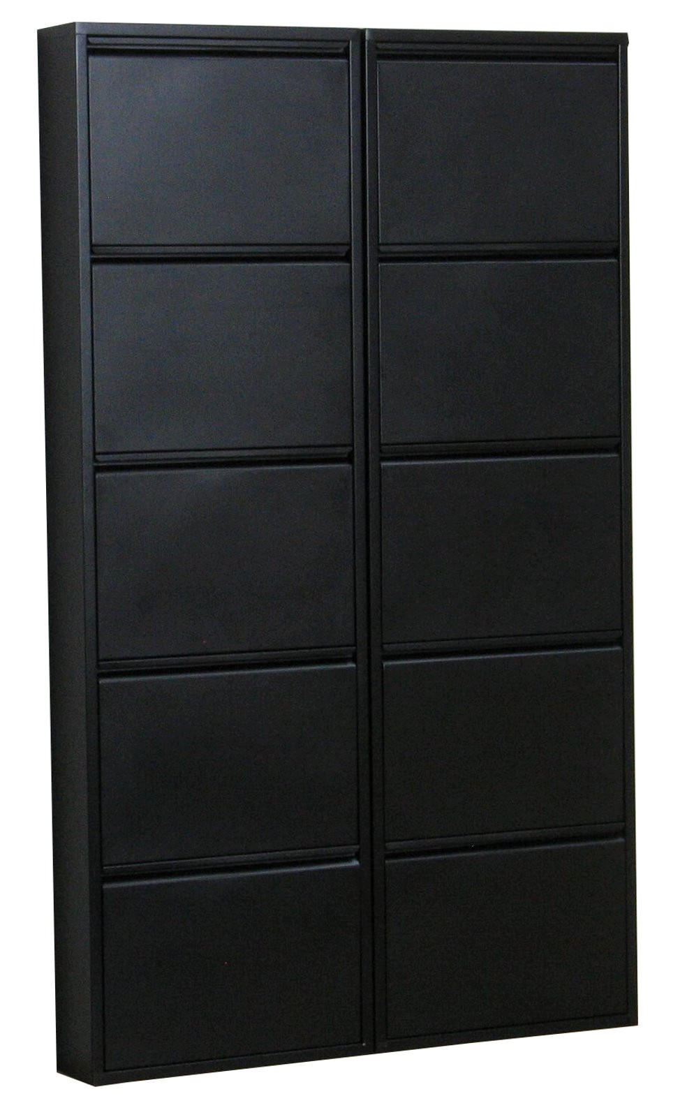 SCHUHKIPPER schwarz - Schwarz, Holzwerkstoff (101/173/16cm) - ebuy24