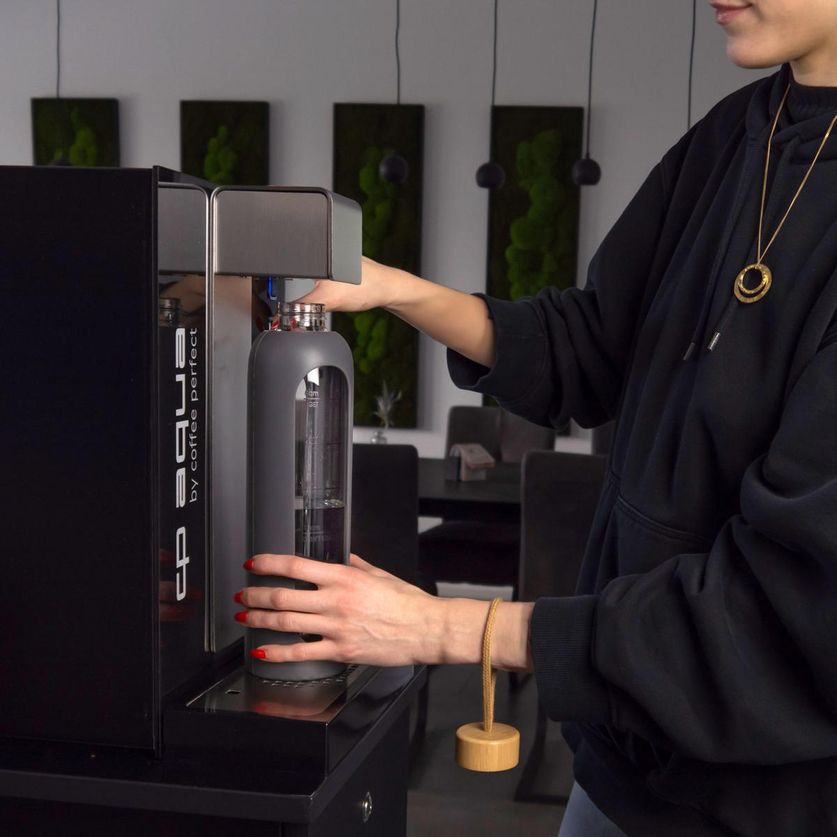 TRINKFLASCHE 900ml - Grau, Glas (0.9L) - Intirilife