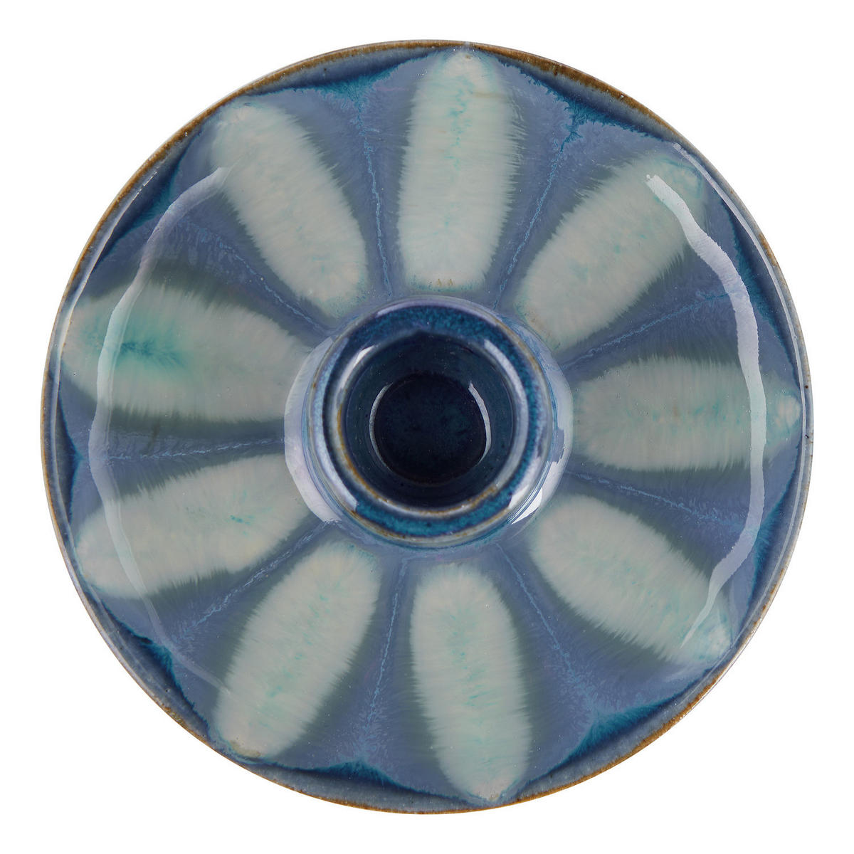 KERZENHALTER Seventies - Blau, Keramik (11/4/11cm) - Butlers