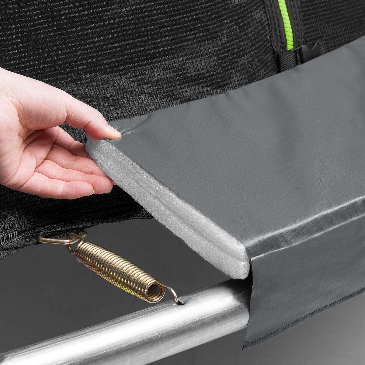 TRAMPOLIN SkyBounce L 366cm schwarz - Schwarz, Metall (366/366/269cm) - Juskys