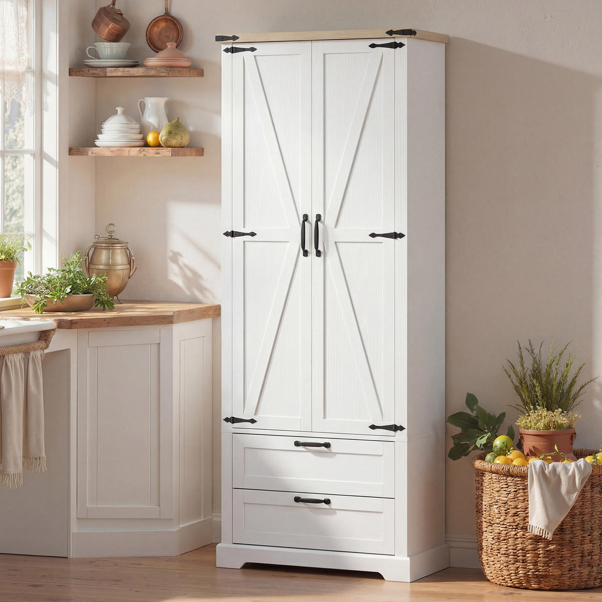 HIGHBOARD DE-11311 2 Türen Weiß - Weiß, Holzwerkstoff (40/180/76cm) - ComfortXL