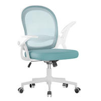 SCAUN DE BIROU ergonomic cu spătar mediu, cotiere rabatabile și suport lombar – Verde deschis - verde deschis, metal (56/98/56cm) - Rattantree