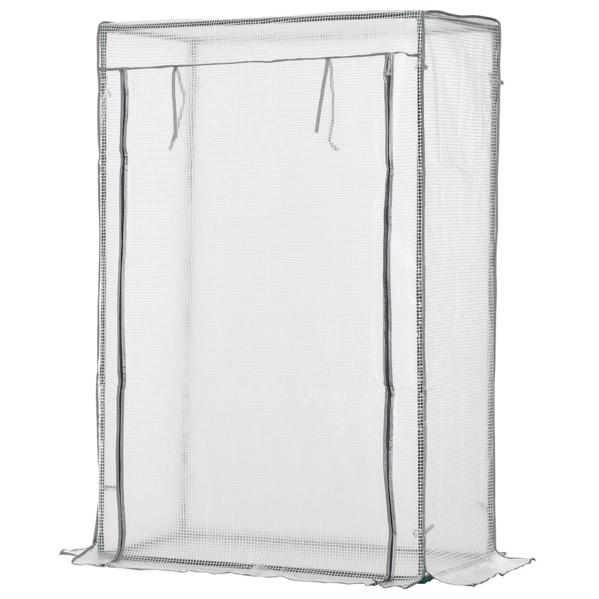 GEWÄCHSHAUS DE-05859 mit PE-Gitterfolie 100/50/150 cm Weiß - Weiß, Kunststoff/Metall (50/150/100cm) - ComfortXL