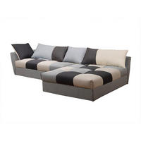 ECKSOFA mit Schlaffunktion - Stoff - Grau - Ecke Rechts - ROMANE - Hellgrau, Textil (274/168cm) - Vente-Unique