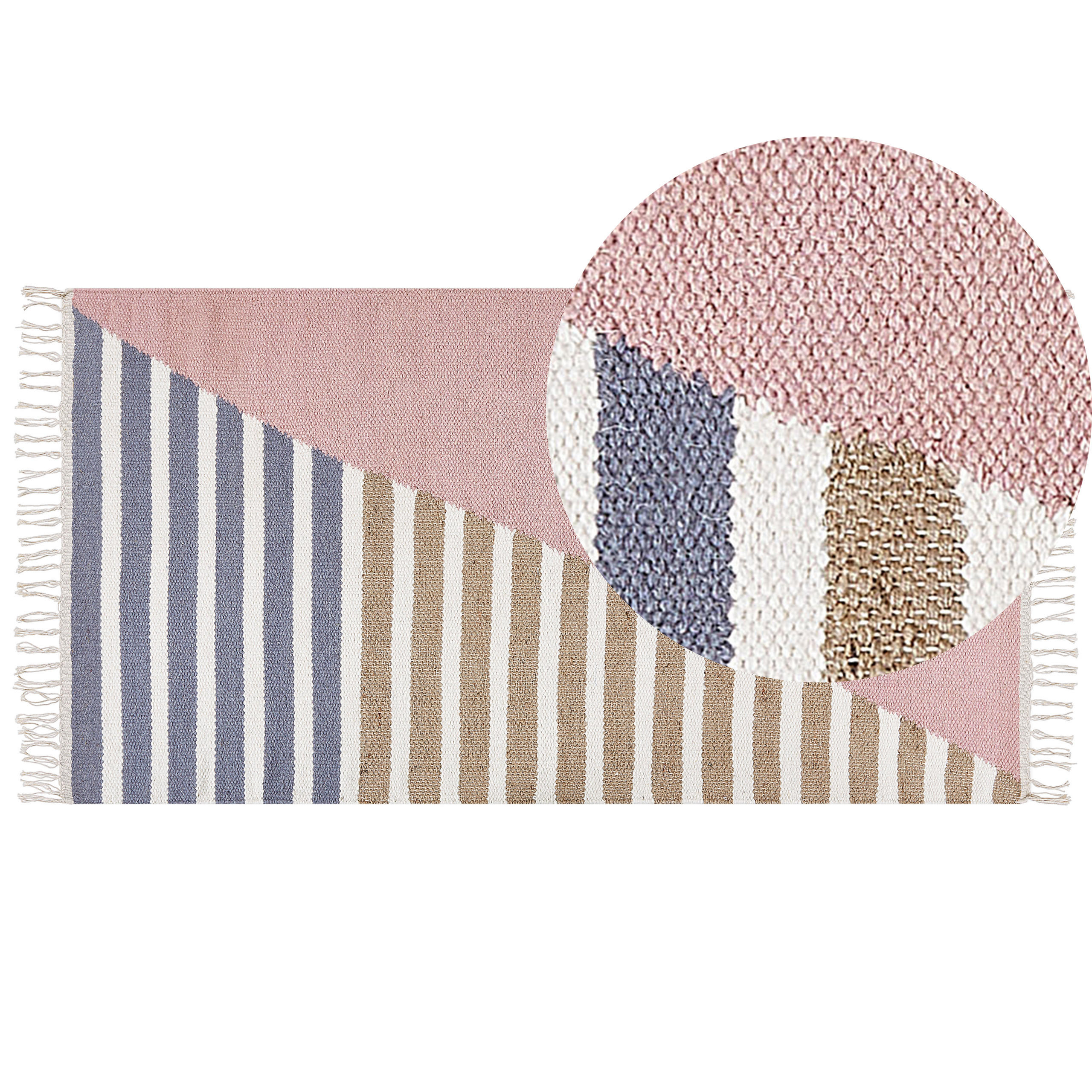 TEPPICH geflochten Engiz 150/80 cm - Multicolor, Textil (80/150cm) - Beliani