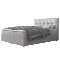 BOXBETT RENZO 200/200 cm mit Matratze und Topper, Grau - Grau, Holzwerkstoff/Textil (200/200cm) - Idohome