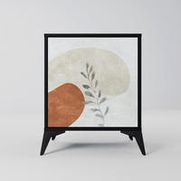 SIDEBOARD TRANQUIL TWIG, Schwarz, 57,5x42x70,5 cm, Schwarze Metall-Sternfüße - Multicolor/Schwarz, Holzwerkstoff/Metall (57.5/70.5/42cm) - SpaceRebels