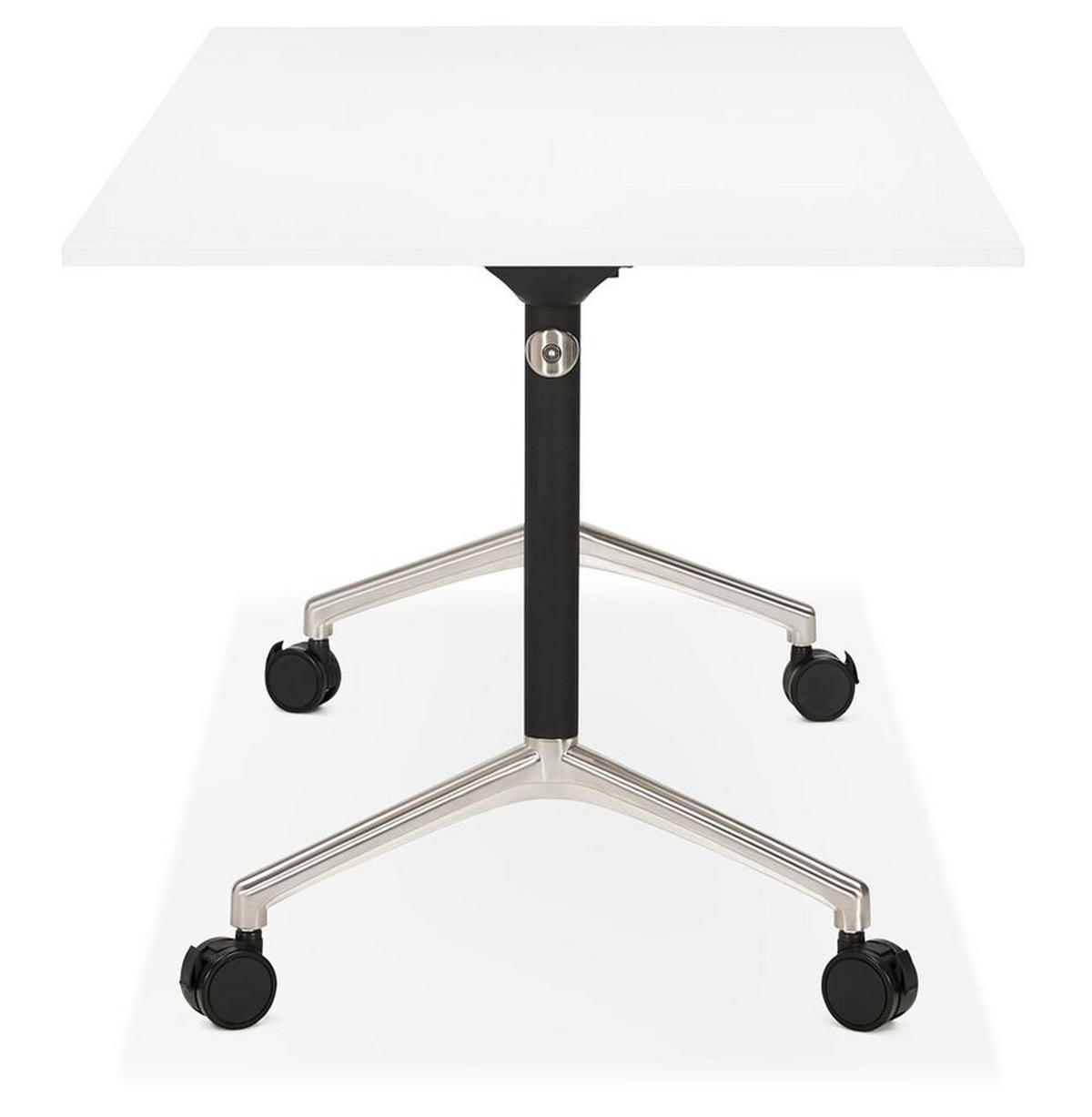 SCHREIBTISCH Klappbar Mit Rollen Faltbar Mobil ZENIXA, Weiß 160x80x73 cm - Schwarz/Weiß, Holz/Metall (80/160/73cm) - KADIMA DESIGN