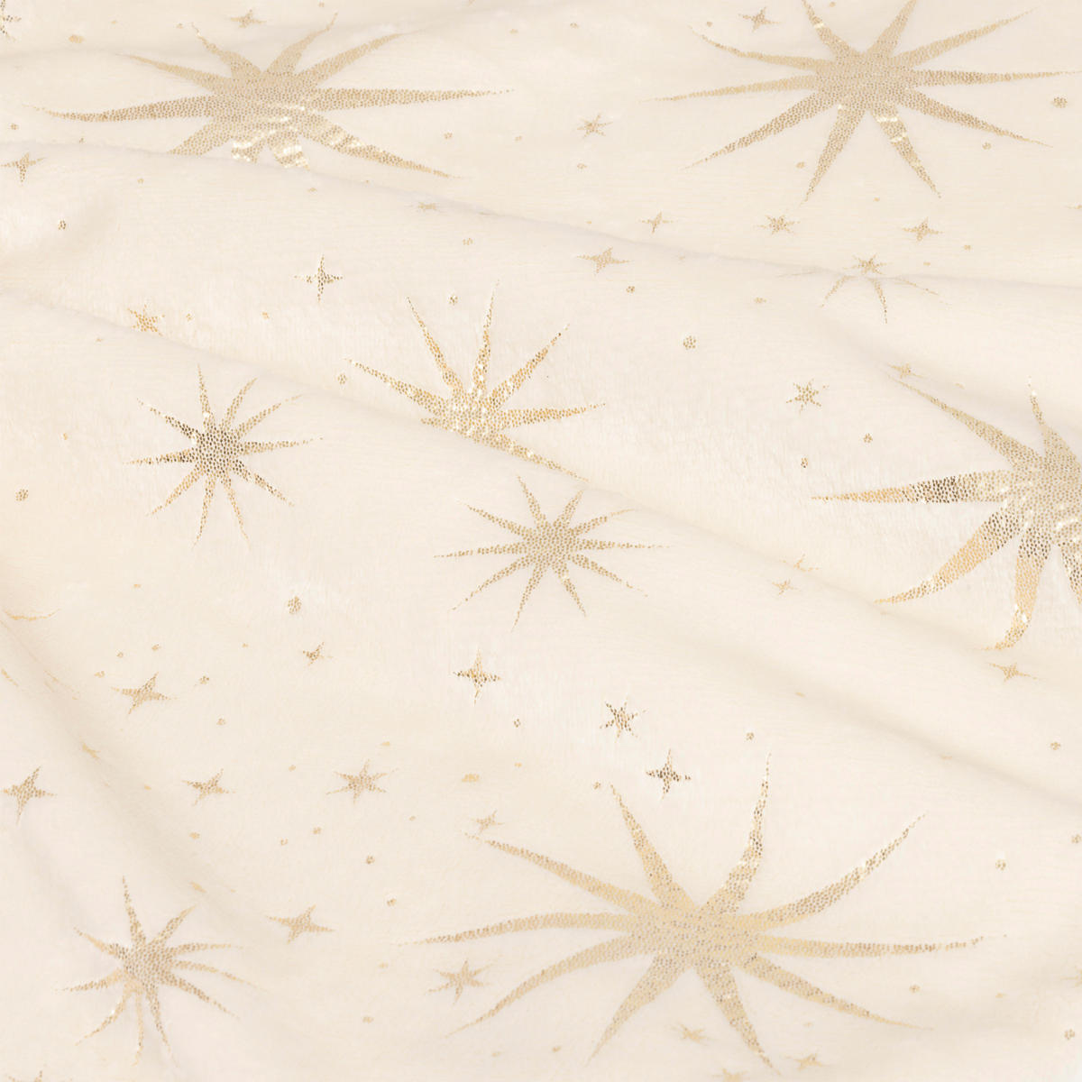 WEIHNACHTSBAUMROCK Sterne gold Ø 90 cm - Weiß, Textil (90/90/90cm) - Atmosphera Createur d´interieur