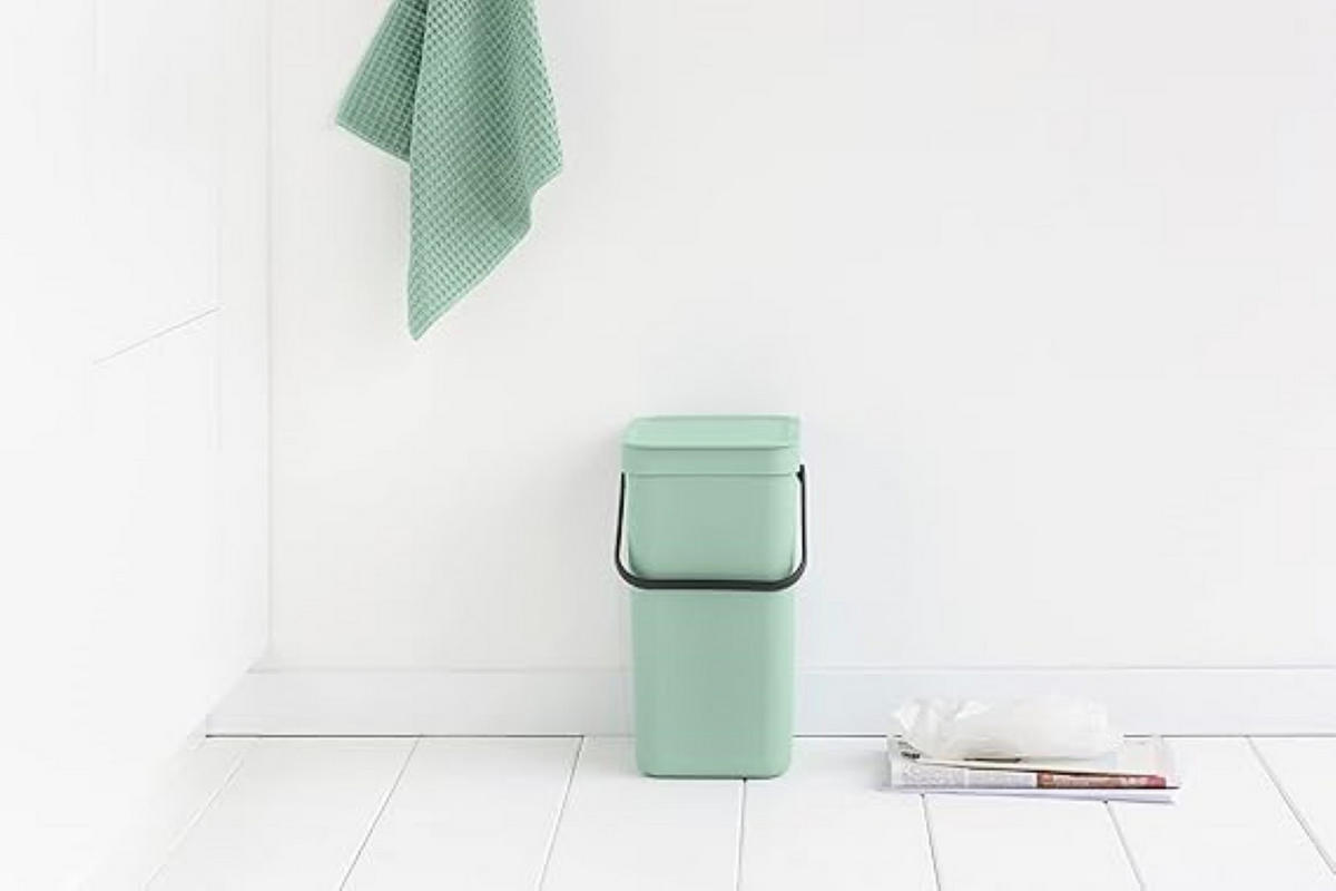 MÜLLEIMER Mit Stay Open Deckel 12 Liter 35 x 20 x 24,9 cm Kunststoff Jade - Grün, Kunststoff (20/35/24.9cm) - PROREGAL