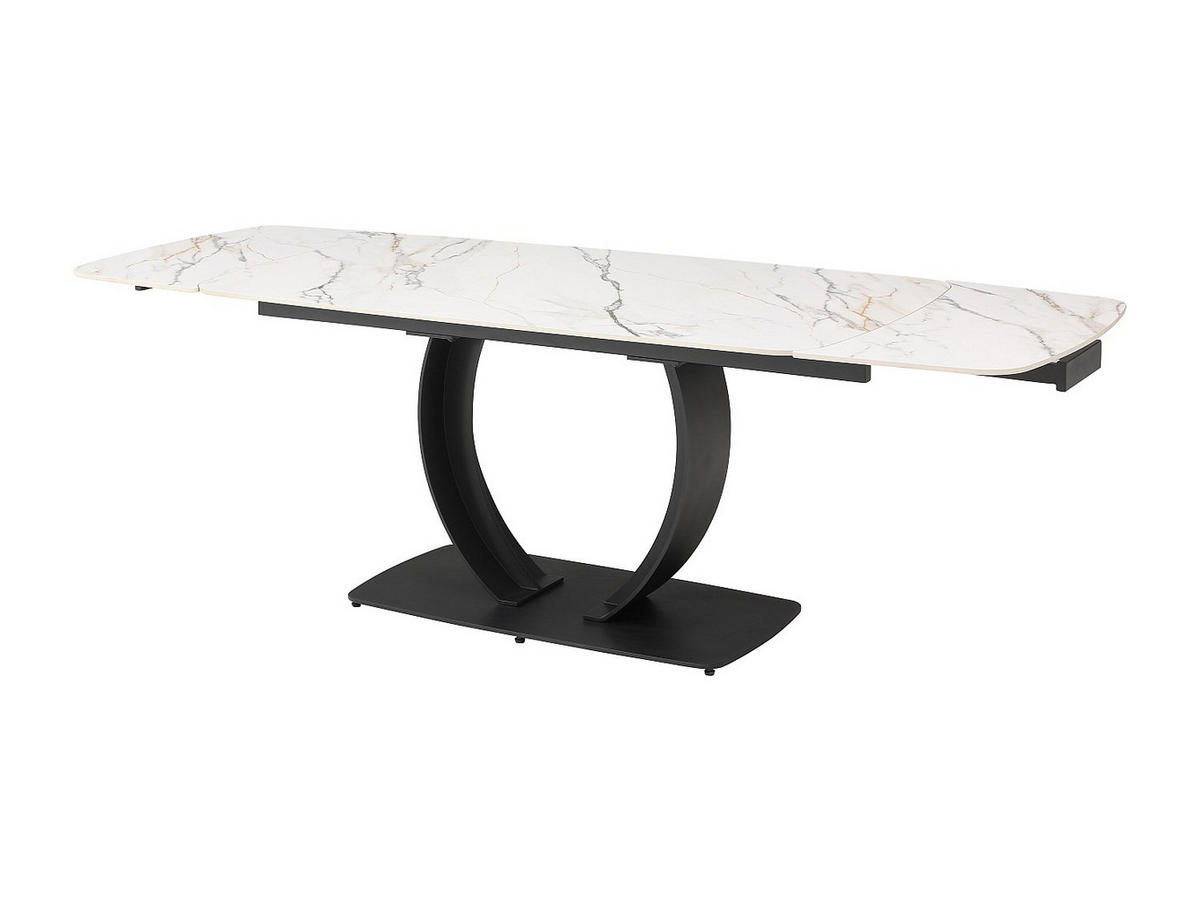 ESSTISCH - 6 Personen, 8 Personen, 10 Personen - keramik - weiß Olifia - Schwarz/Weiß, Keramik/Metall (90/200/76cm) - Vente-Unique