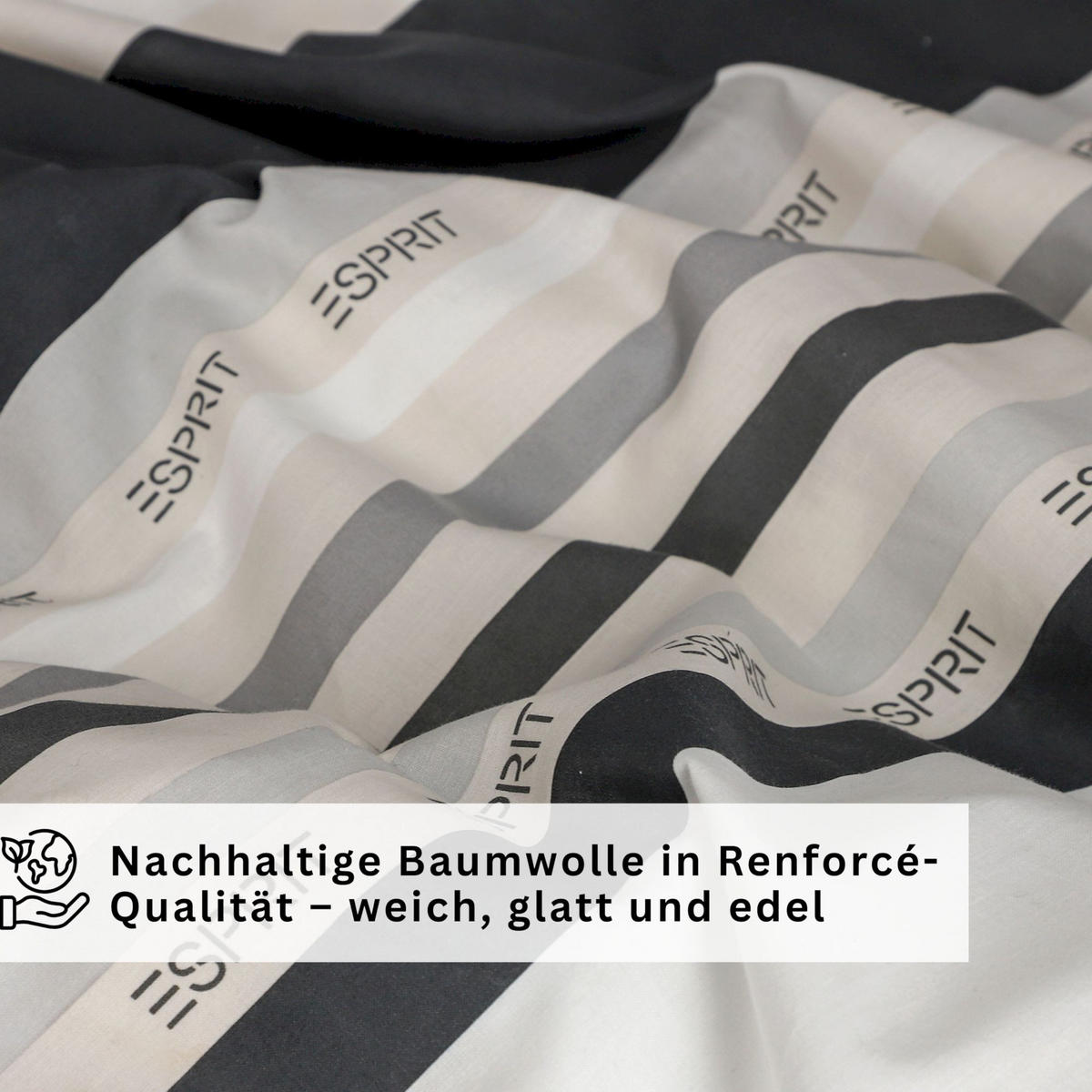RENFORCÉ BETTWÄSCHE SALMLO - Anthrazit, Textil (140/200cm) - Esprit