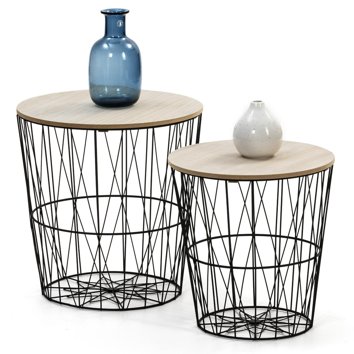 COUCH-/BEISTELLTISCH-SET Guili schwarzes Metall - Schwarz, Holzwerkstoff (41/40/40cm) - VS Venta-stock