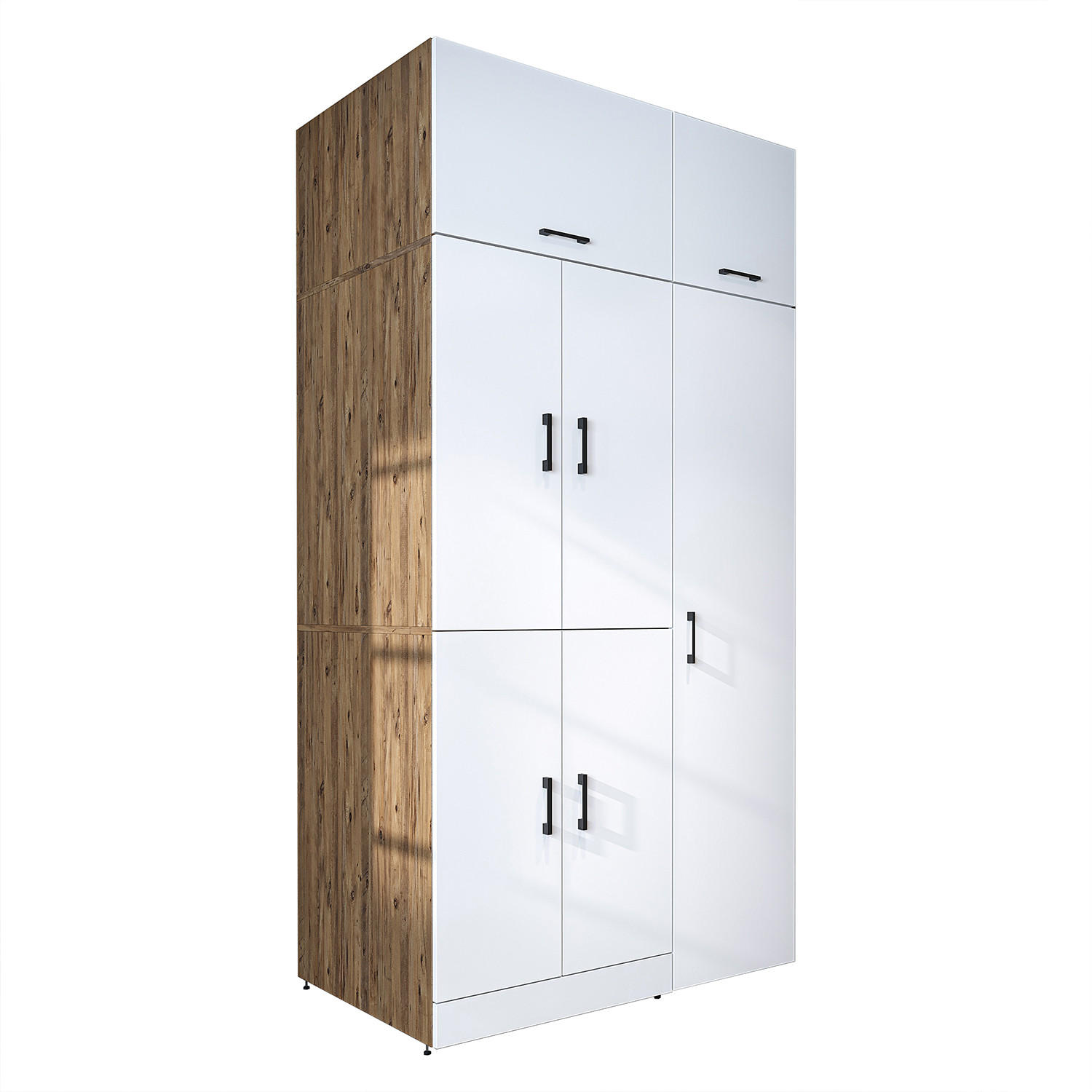 WASCHMASCHINENSCHRANK DORA-I 115cm Breit, 230cm Hoch - Eiche Bianco, Holzwerkstoff (115/230/73.8cm)