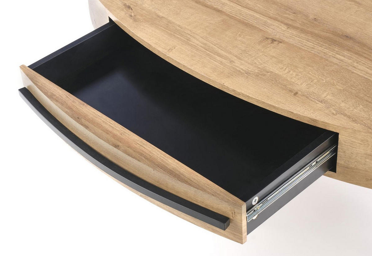 COUCHTISCH Carolina Eiche Gold / Schwarz 120 / 60 / 41cm - Eichefarben/Schwarz, Holz/Holzwerkstoff (41/120/60cm) - Feldmann-Wohnen
