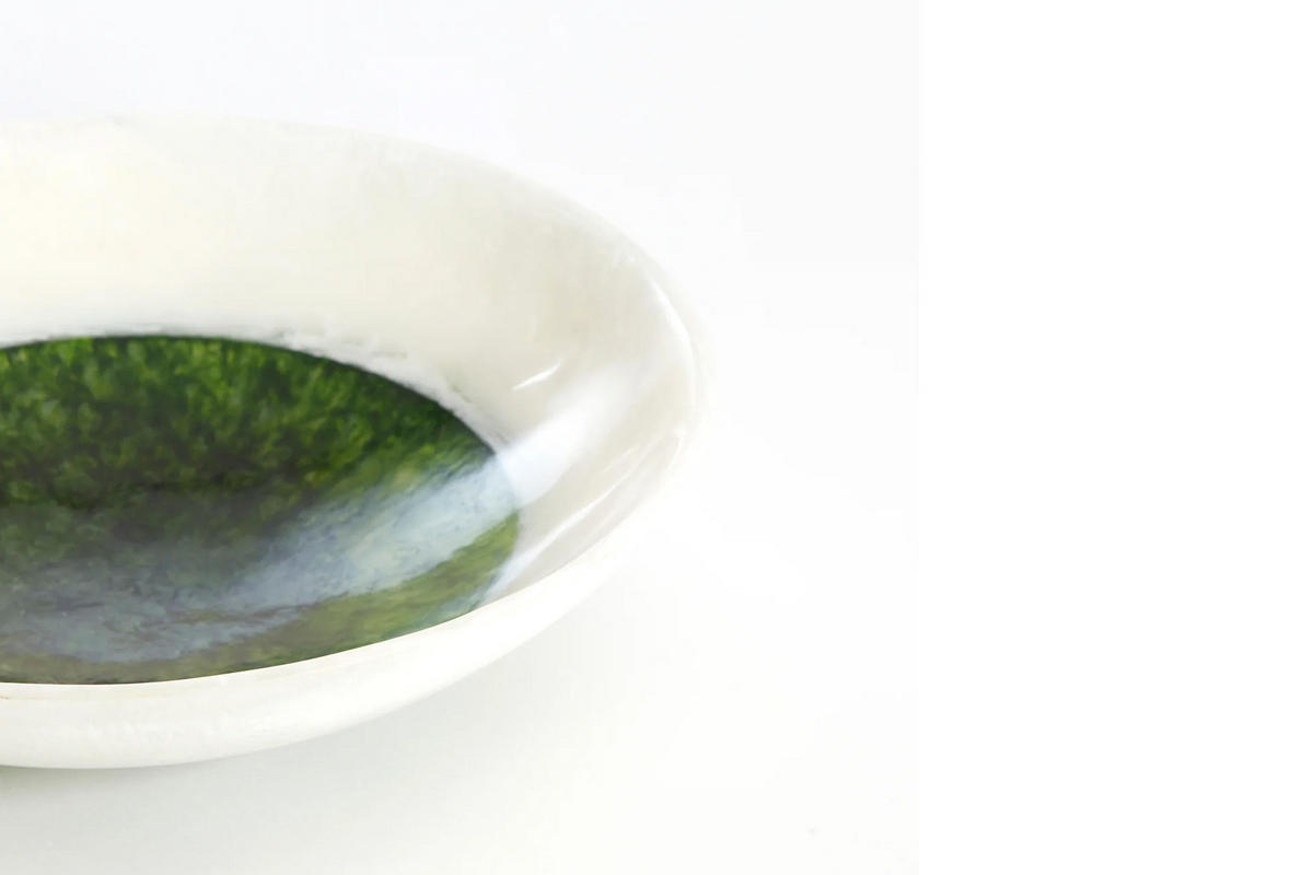 DEKOSCHALE BINANGA Ø34x7,5 cm, Kunststoff, Grün - Grün, Kunststoff (34/7.5cm) - Light & Living