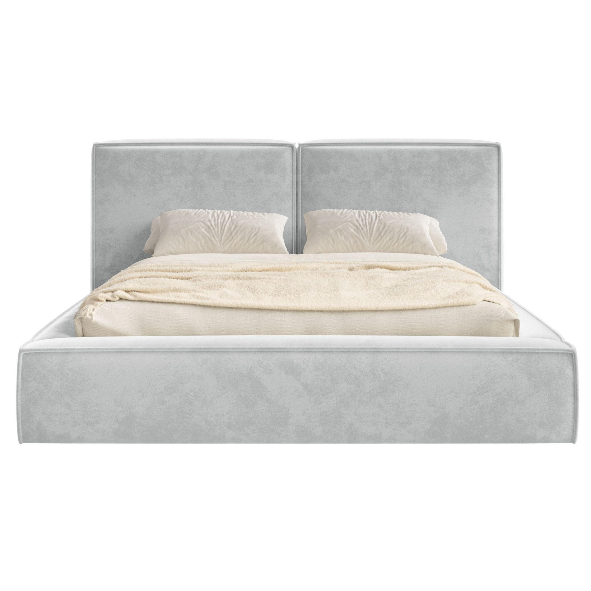 POLSTERBETT Tilves Hellgrau 160x200 cm - Hellgrau/Schwarz, Kunststoff/Textil (160/200cm) - Selsey