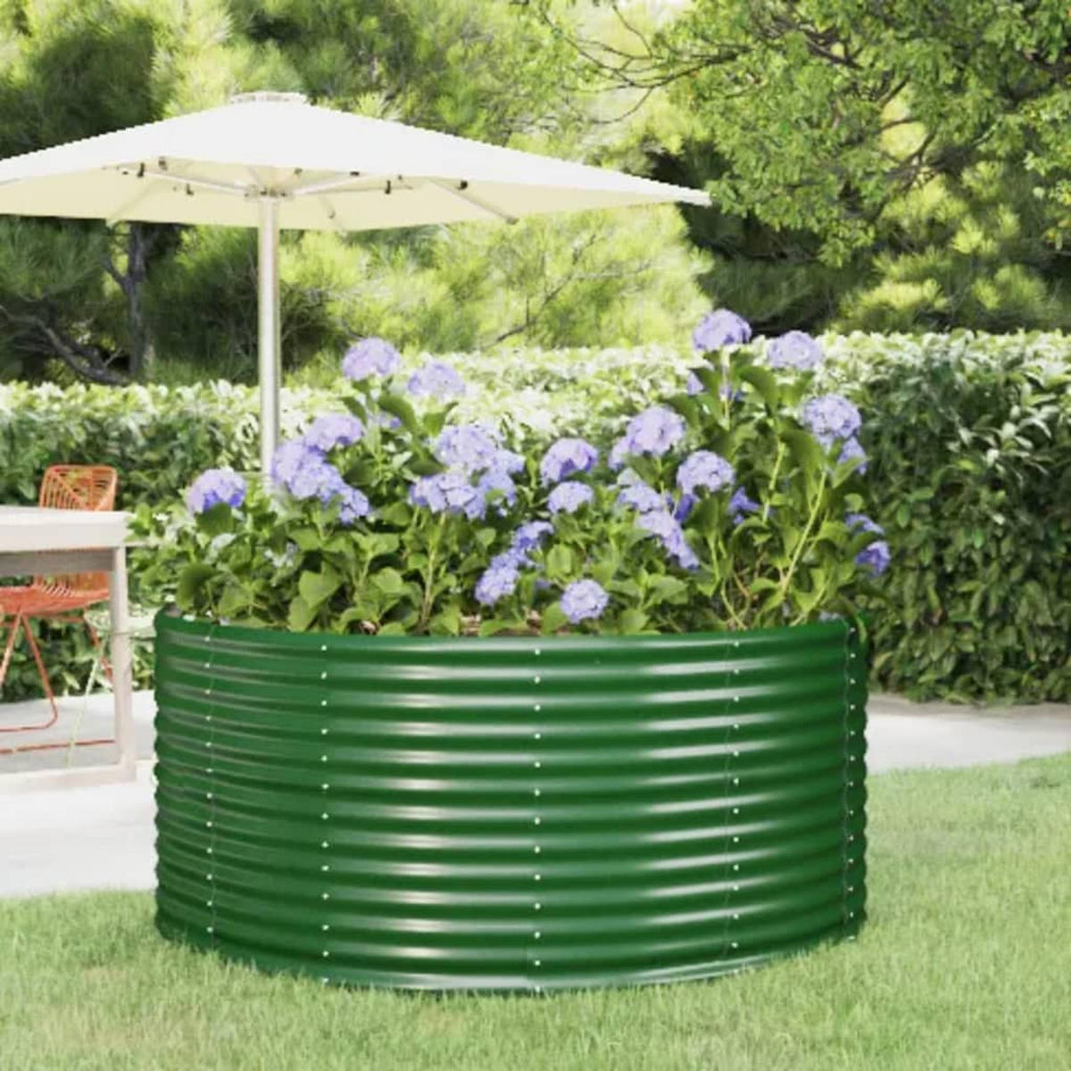 GARTEN-HOCHBEET Grün 140 x 140 x 68 cm - Grün, Metall (140/68/140cm)