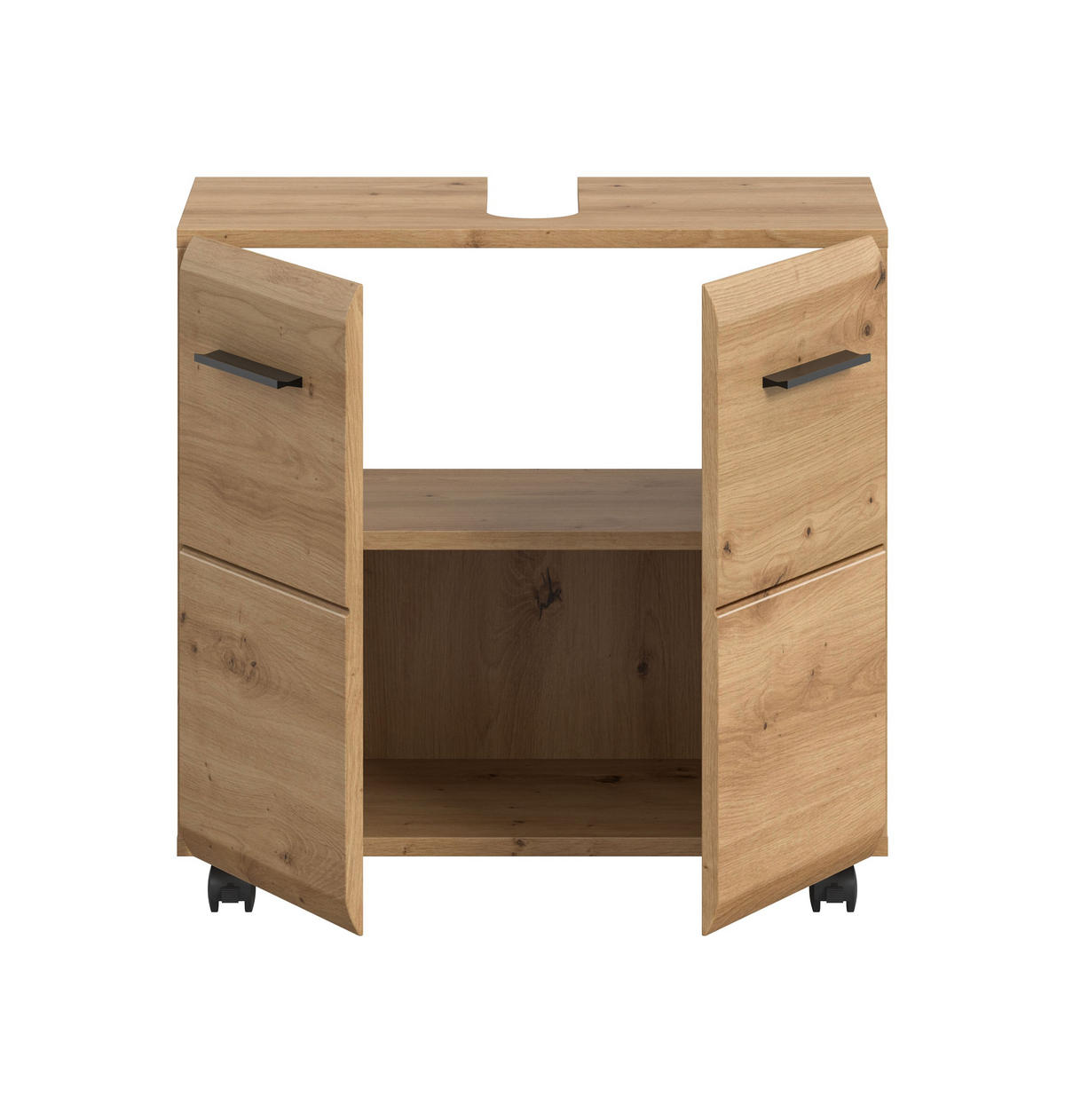 WASCHBECKENUNTERSCHRANK auf Rollen ICE (B/H/T: ca. 60/58/30 cm) in Artisan Oak Nachbildung/Artisan Oak Nachbildung - Eiche Artisan, Holzwerkstoff (60/58/30cm)