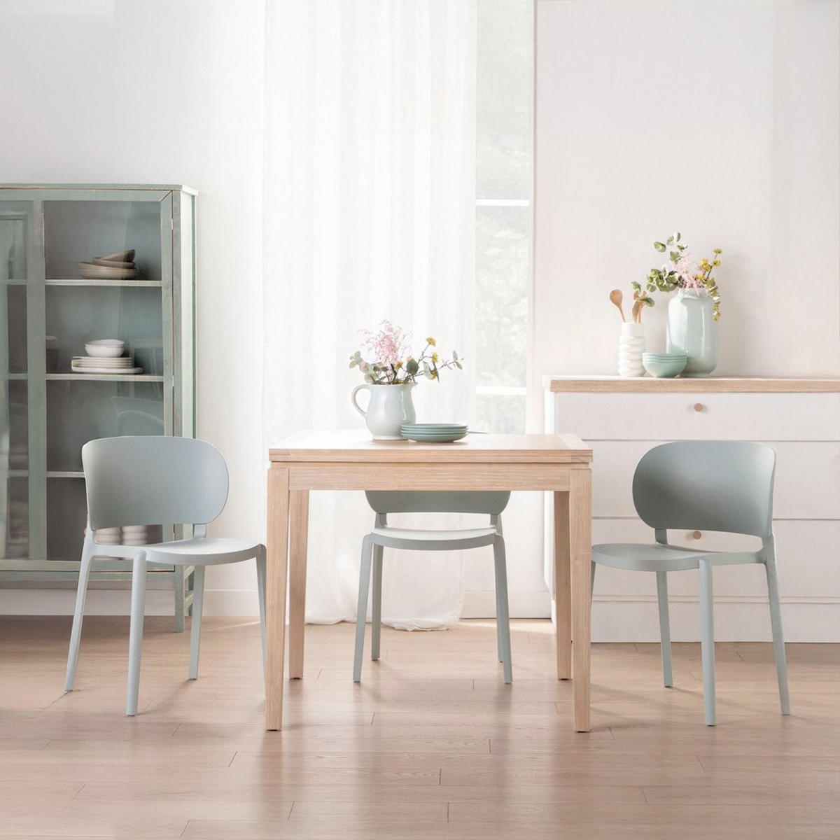 AUSZIEHBARER TISCH Dina Natürlich 90 - 180 cm x 78,5 cm - Naturfarben, Holzwerkstoff (90/90/78cm) - Klast Home