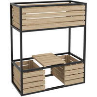 BLUMENKASTEN aus lackiertem Fichtenholz 83x39x100cm in Braun - Braun, Metall (39/100/83cm) - Modfu