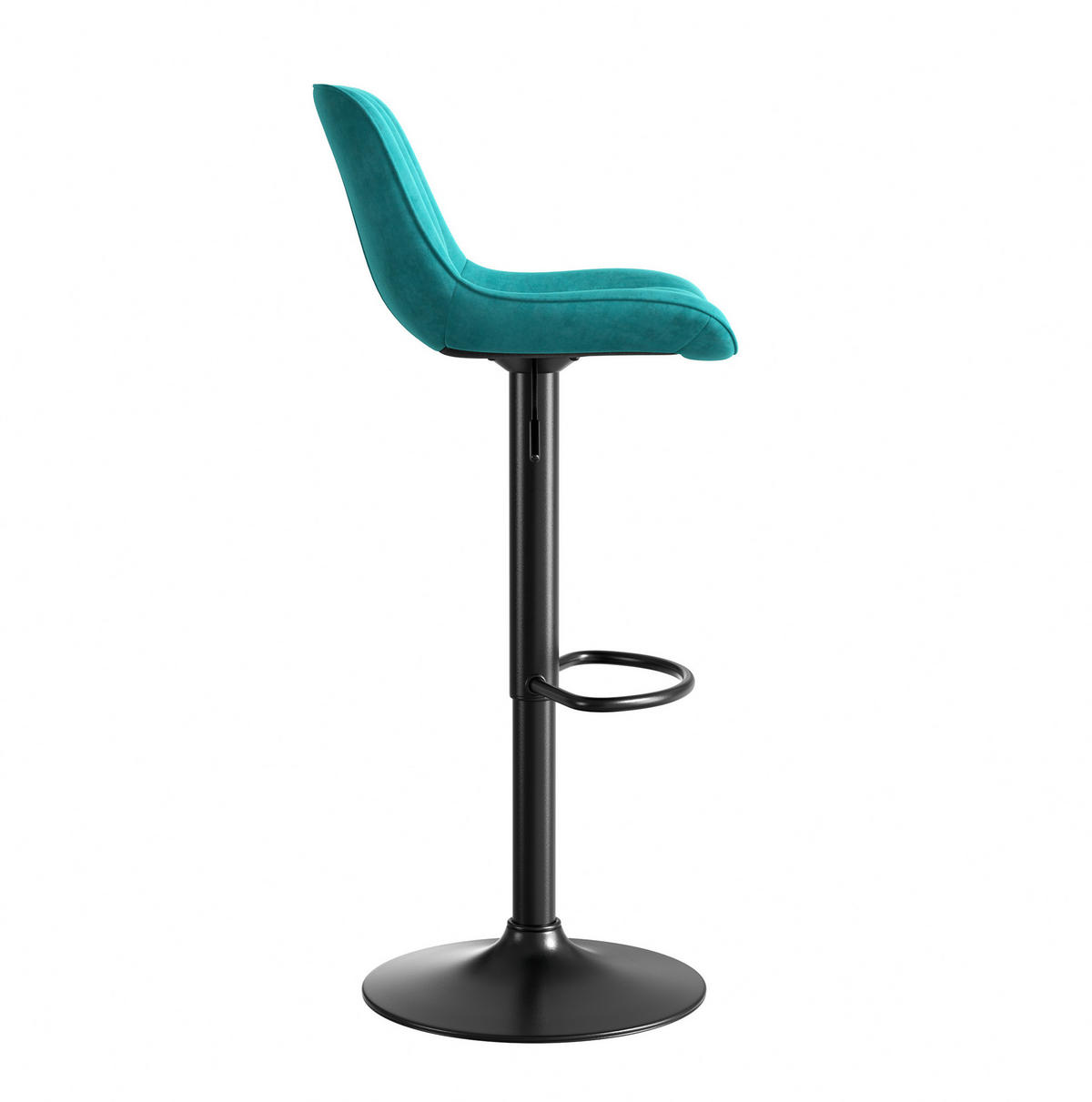 BARSTUHL 4er-Set drehbar höhenverstellbar 87-109 cm Samt Blau - Blau, Metall (46/86/47.1cm) - Meubliv