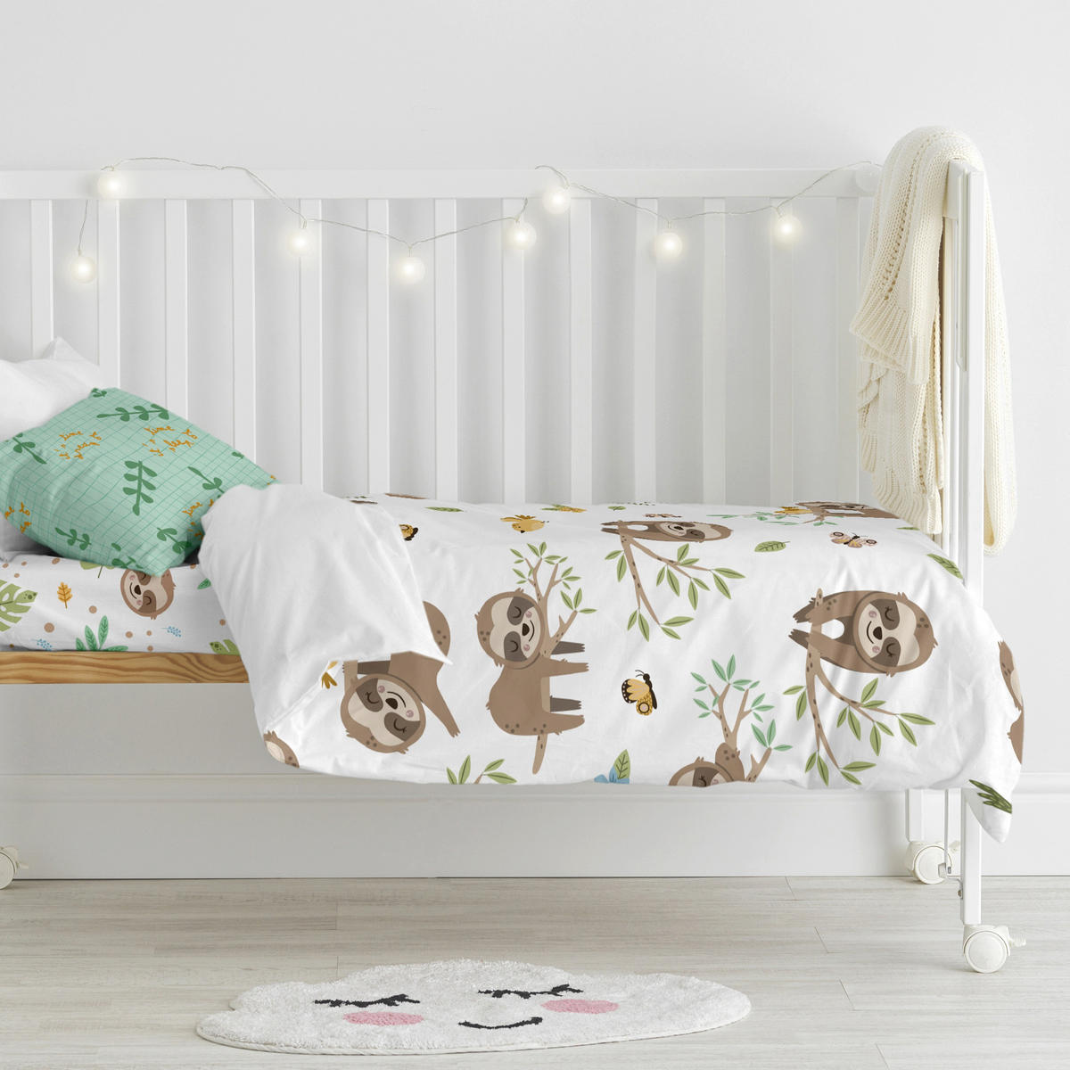 BETTBEZUG 2er-Set teiliges happy sloth 115x145 cm (kinderbett) mehrfarbig - Multicolor, Textil (115/145cm) - Happy Friday