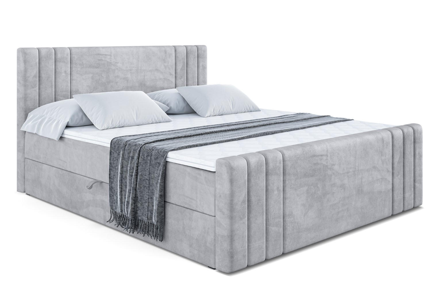 BOXBETT CELESTIA-Z - 160x200 cm - H4 - Hellgrau - Hellgrau, Holzwerkstoff (160/200cm) - ALTDECOR