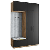 GARDEROBENSCHRANK REMA 150/240/60 cm Modern Eiche Wotan - Eiche Wotan/Schwarz, Holzwerkstoff (150/240/60cm) - MASSENO