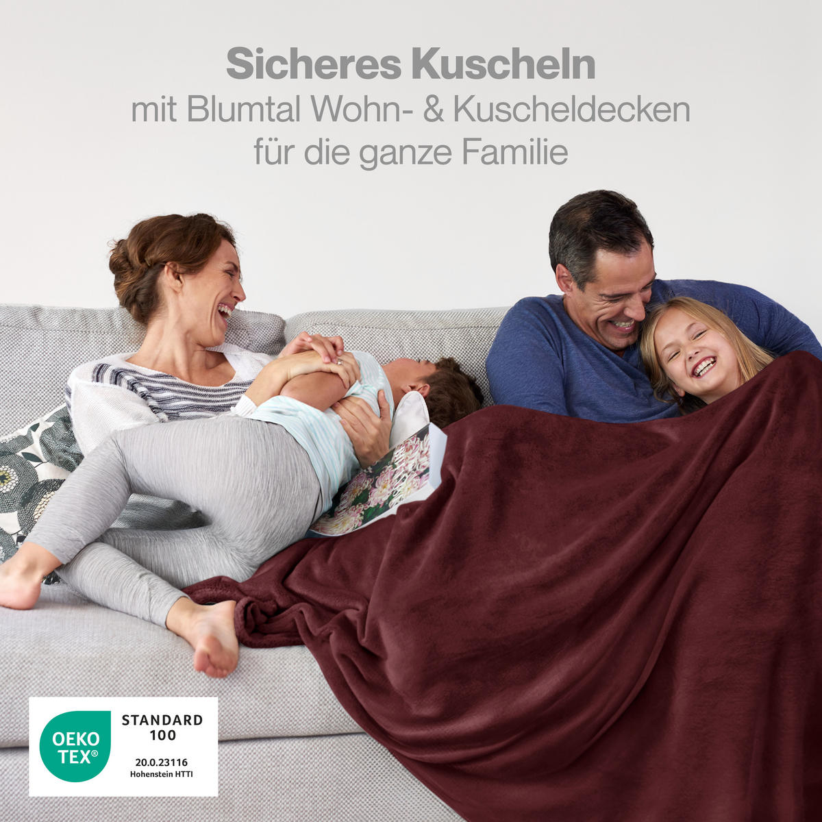 KUSCHELDECKE Anton 130/150 cm, Dunkelrot - Dunkelrot, Textil (130/150cm) - Blumtal